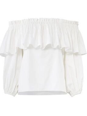 Alexis White Off-Shoulder Ruffle Blouse
